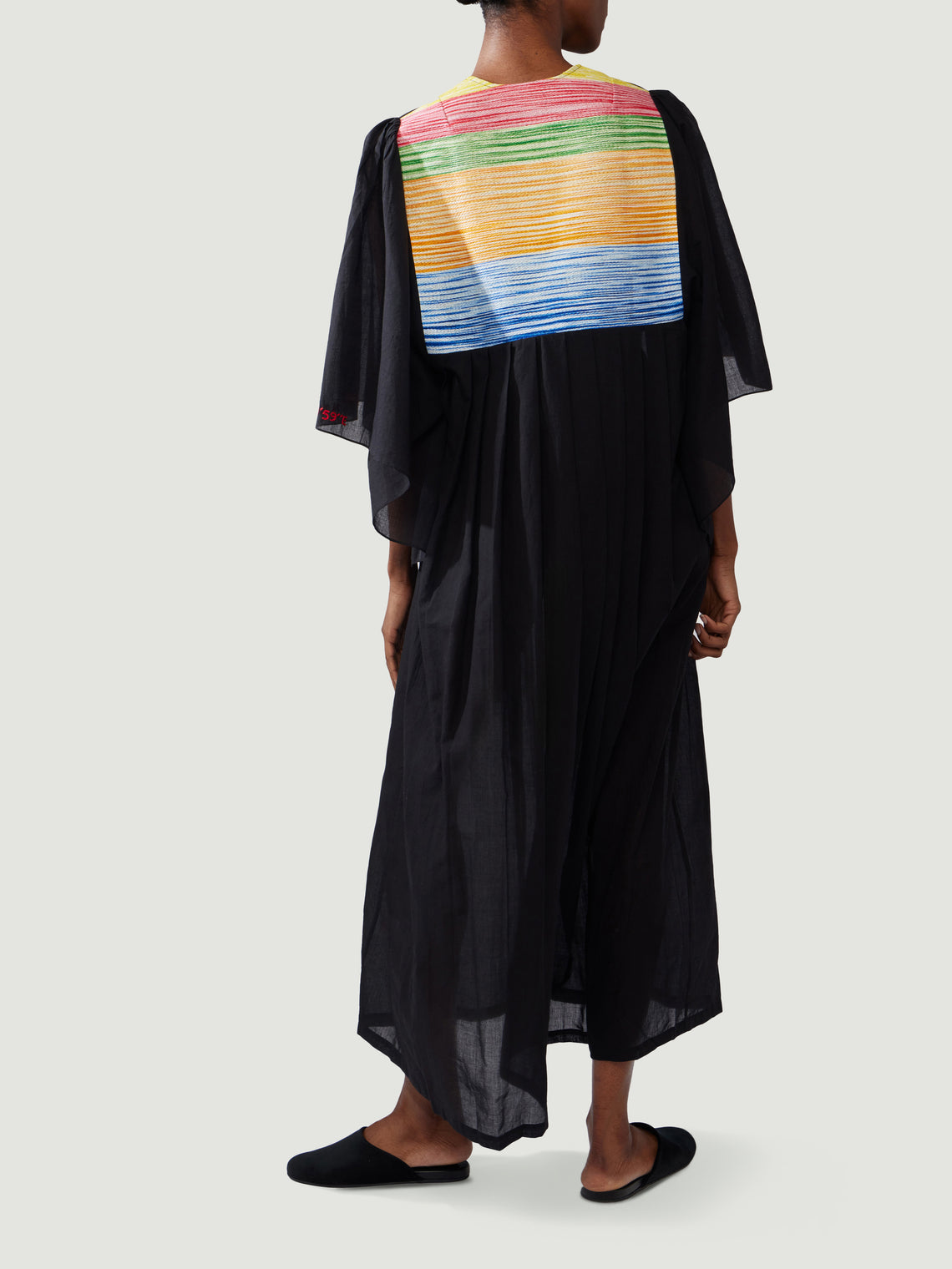Kilometre Paris - Lemon Embroidered Cotton Dress | One Size - Black - ABASK