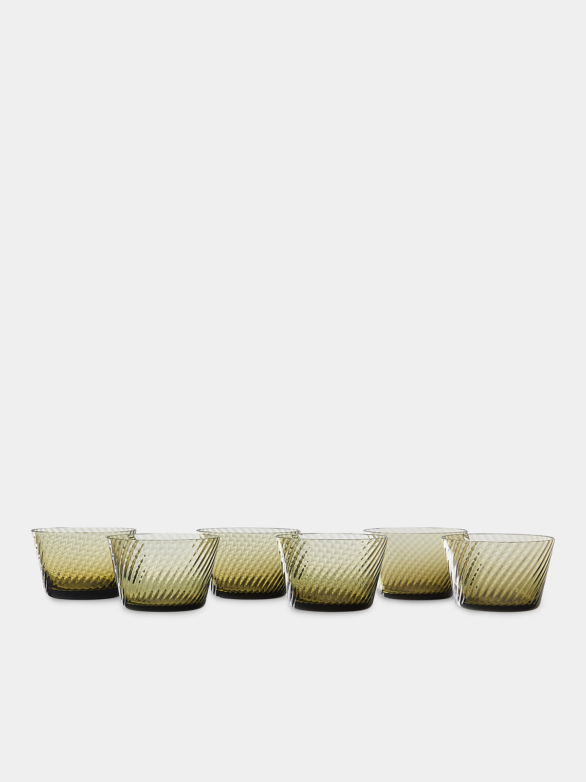 Mun Deluxe Brand Venezia - Torsé Hand-Blown Glass Dessert Bowls (Set of 6) - Green - ABASK
