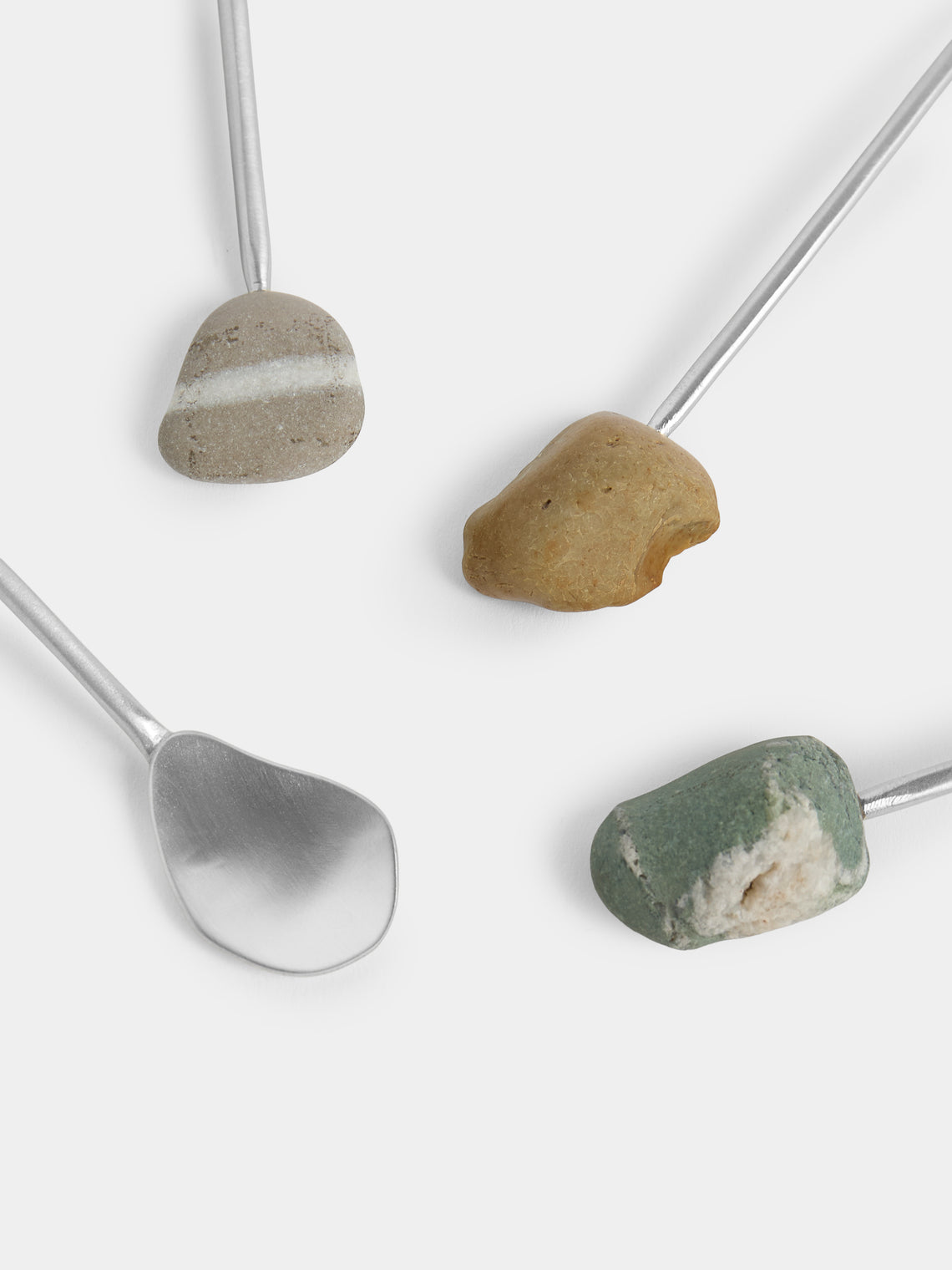 Thalia Maria Silver - Sterling Silver and Pebble Espresso Spoons (Set of 6) - Silver - ABASK