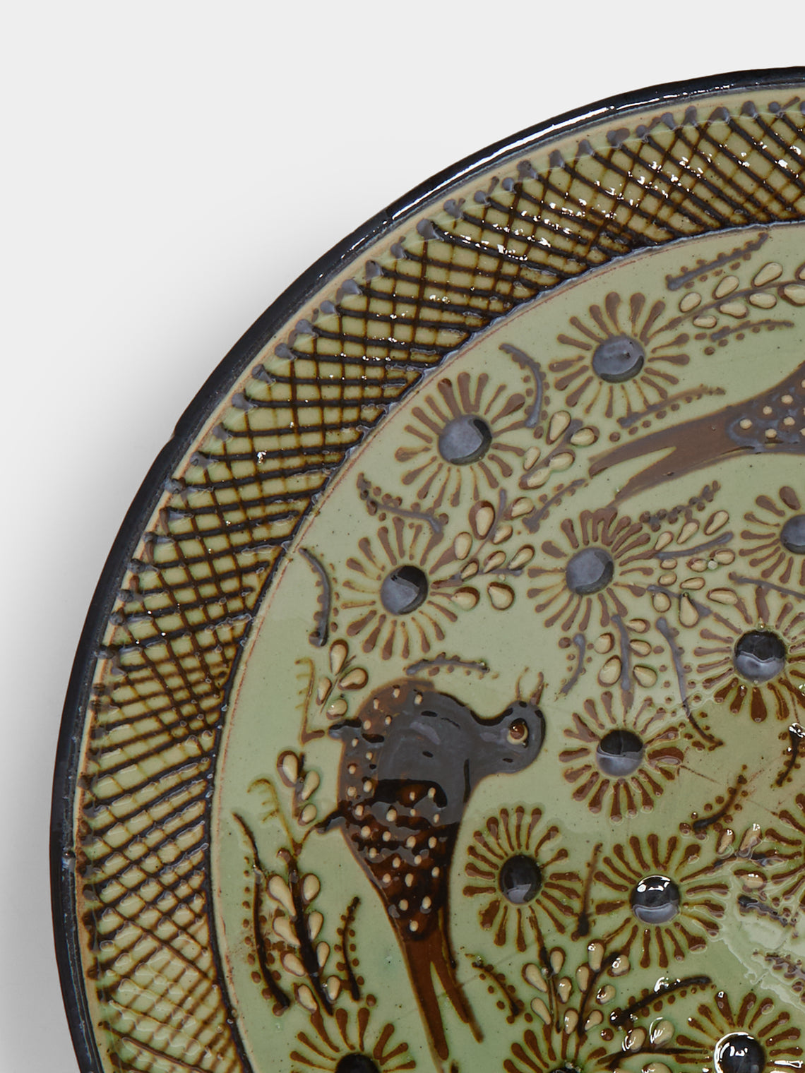 Poterie d’Évires - Birds Hand-Painted Ceramic Large Serving Bowl -  - ABASK