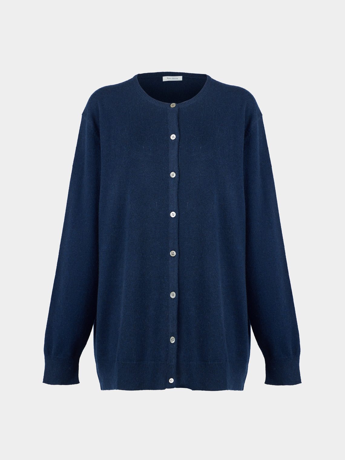 Ryan Roche - Cashmere Lightweight Oversized Cardigan | Size: S - Navy - ABASK - 