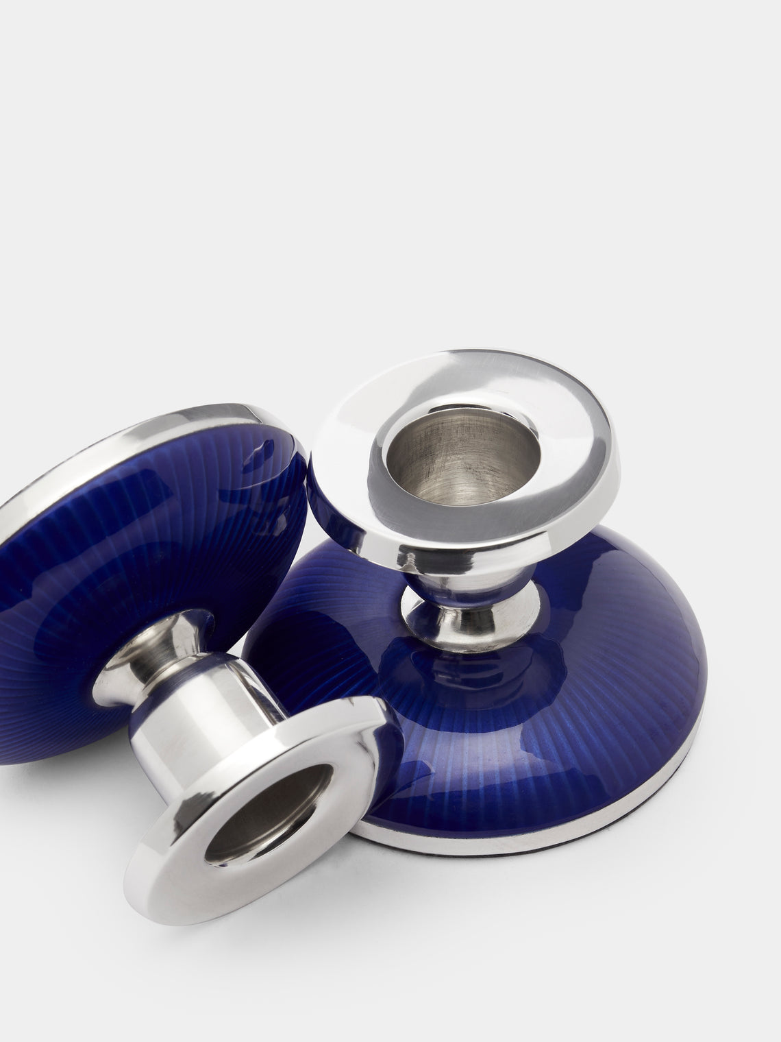Antique and Vintage - 1940s Enamelled Silver Candle Holders (Set of 2) -  - ABASK