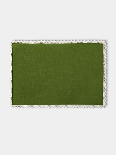 Borgo delle Tovaglie - Linen Crochet-Edge Placemats (Set of 4) - White - ABASK - 