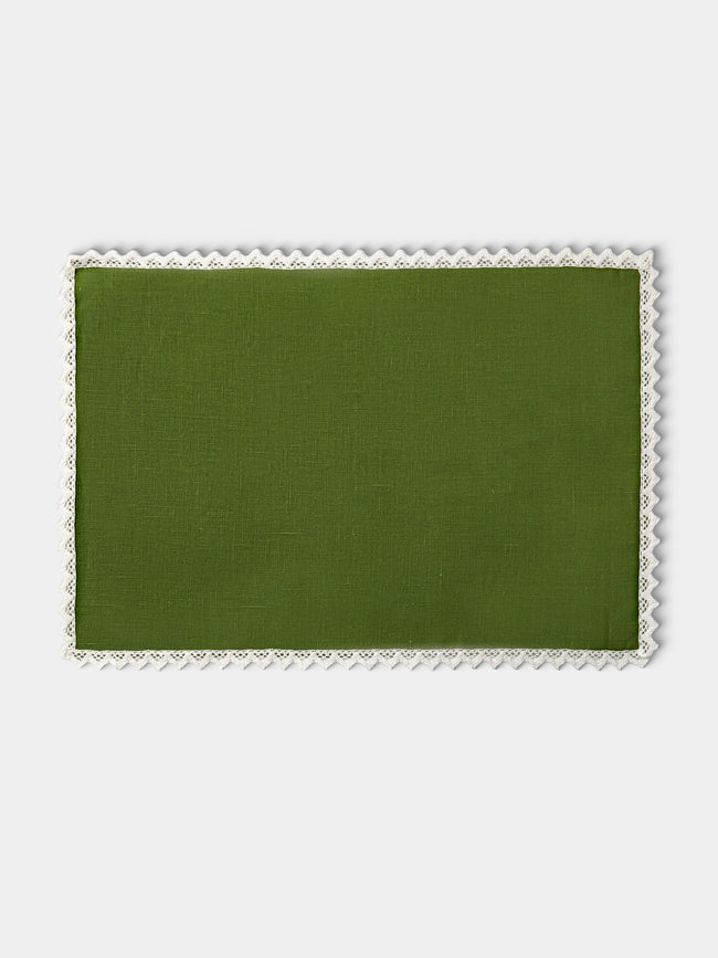 Borgo delle Tovaglie - Linen Crochet-Edge Placemats (Set of 4) - White - ABASK - 