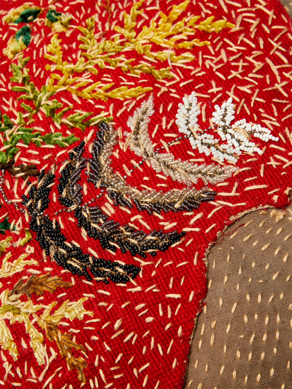 By Walid - 19th-Century Victorian Needlepoint Wool Cushion -  - ABASK