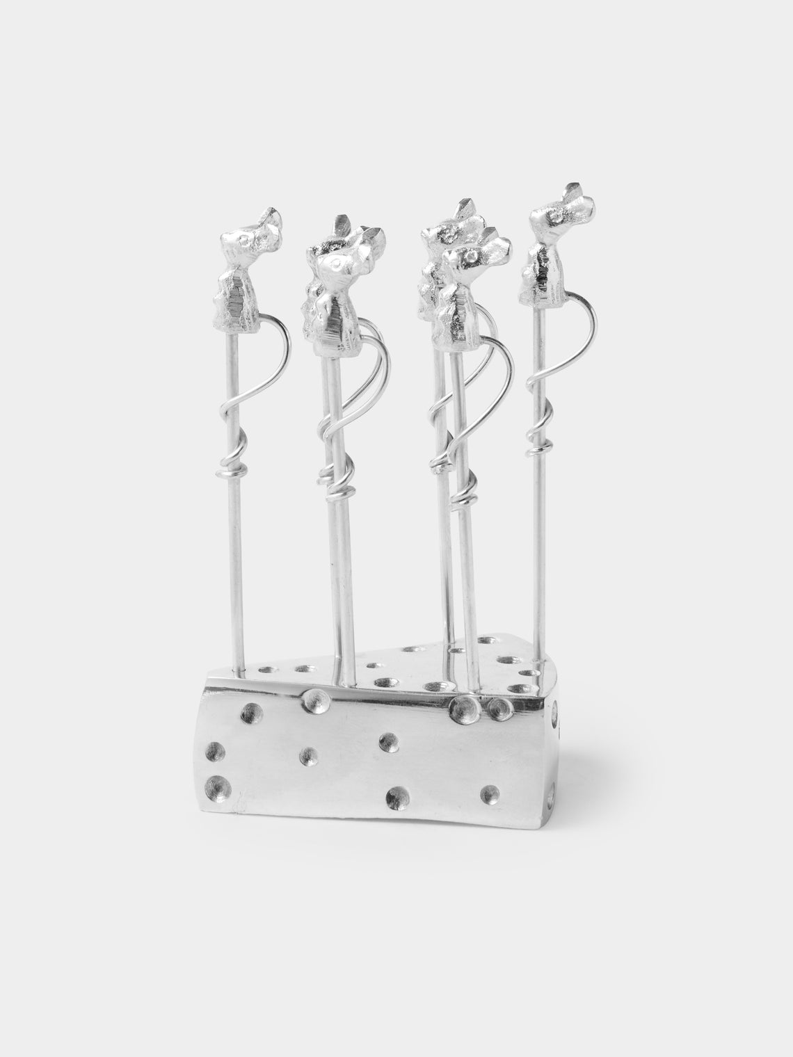 Antique and Vintage - 1970s Silver-Plated Cheese Appetizer Picks (Set of 6) - Silver - ABASK