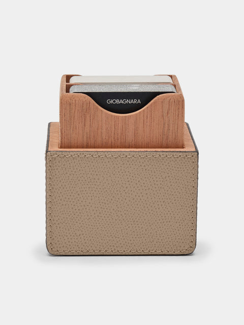 Giobagnara - Naples Leather Playing Cards Set - Beige - ABASK - 