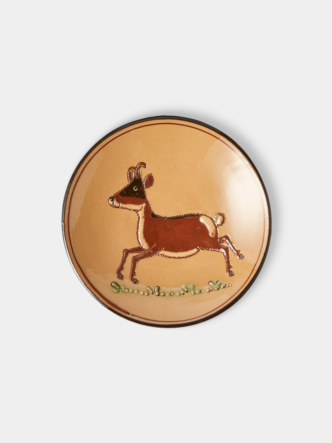 Poterie d’Évires - Animals Hand-Painted Ceramic Plates – 5.5in/14cm (Set of 4) - Cream - ABASK