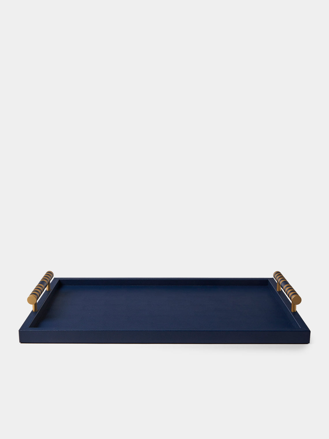 Pinetti - Saturno Leather Tray (22.5in/57.5cm) - Navy - ABASK