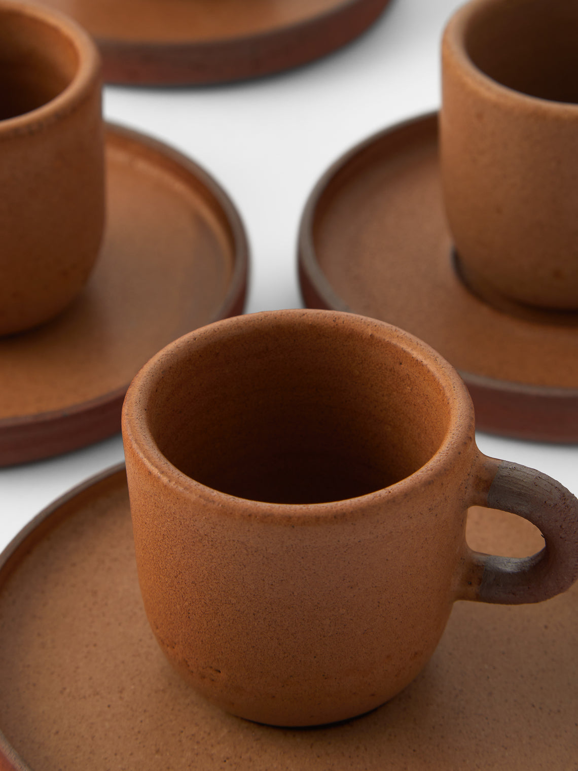 Andrea Tsang - Terra Stoneware Espresso Cups and Saucers (Set 4) -  - ABASK