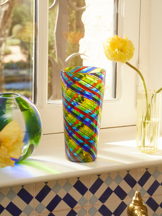 Filigrana Hand-Blown Murano Glass Vase (9in/23cm)