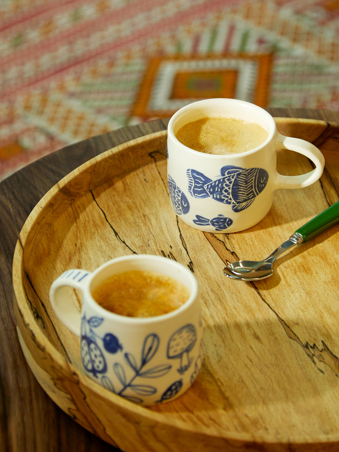 Azul Patagonia - Fish Hand-Painted Ceramic Mugs (Set of 2) -  - ABASK