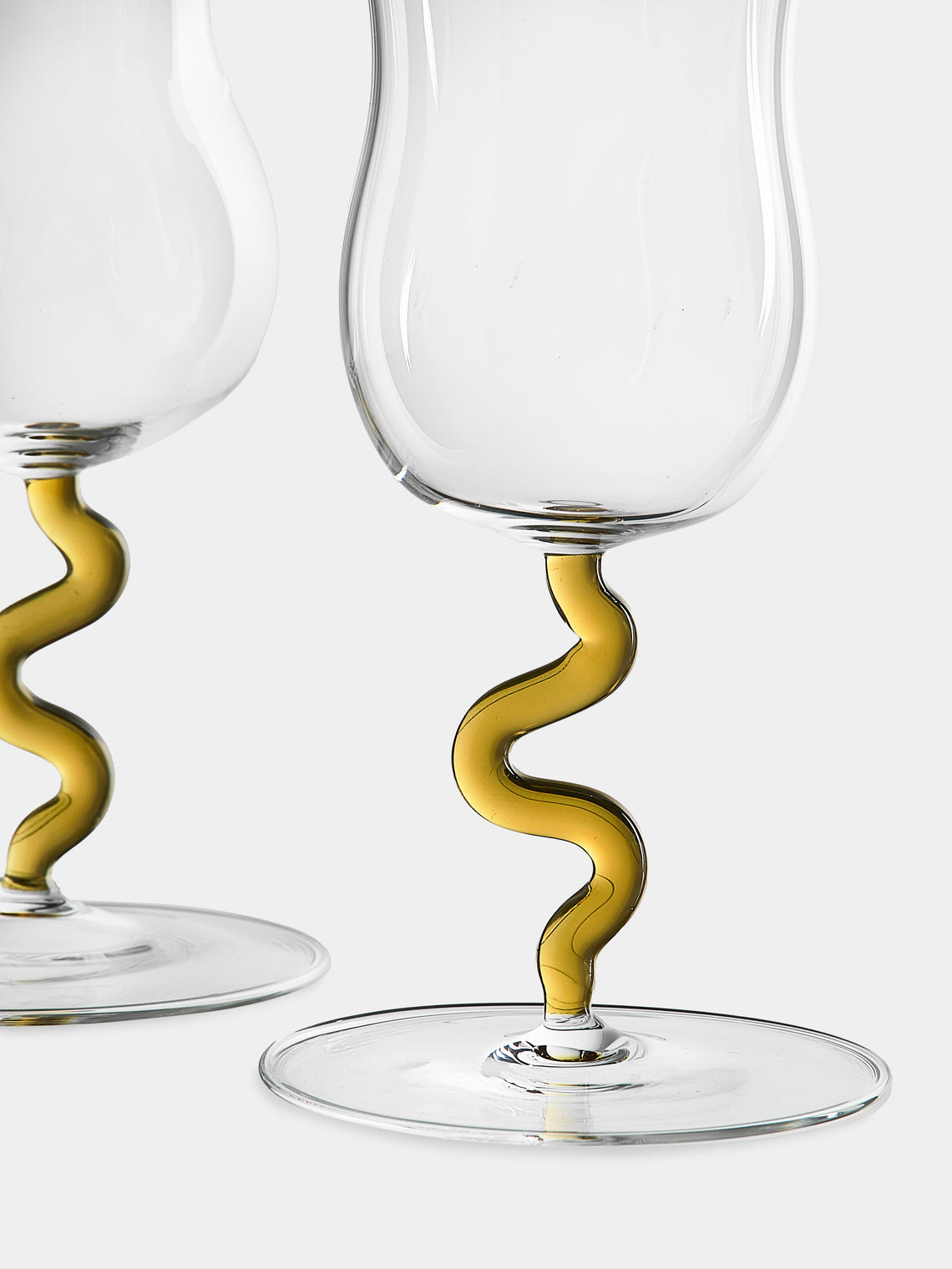 River Valadez - Hand-Blown Pina Colada Glasses (Set of 2) - Clear - ABASK