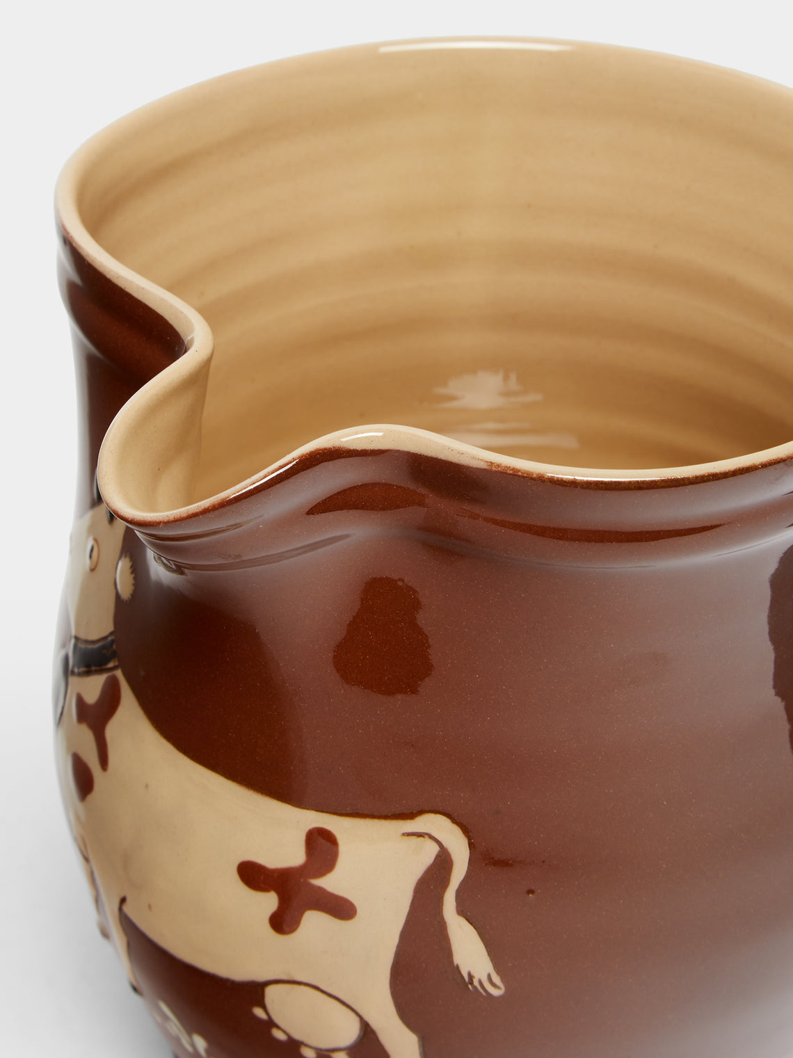 Poterie d’Évires - Cows Hand-Painted Ceramic Rounded Jug -  - ABASK