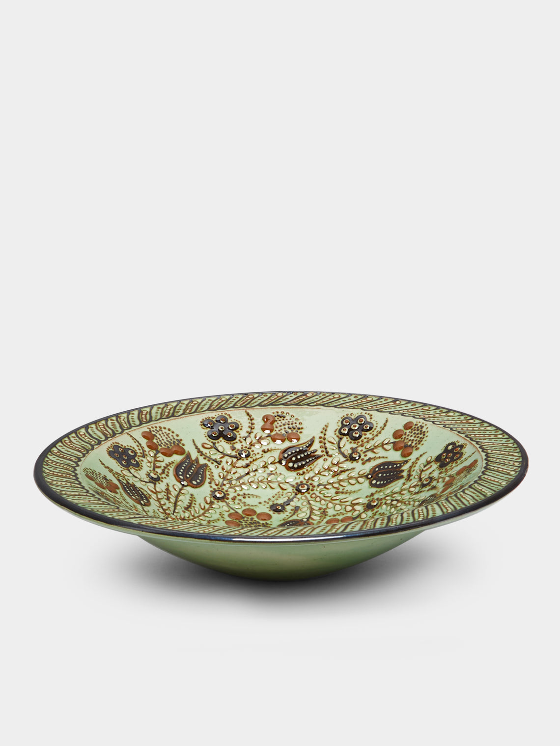 Poterie d’Évires - Flowers Hand-Painted Ceramic Large Serving Bowl -  - ABASK - 