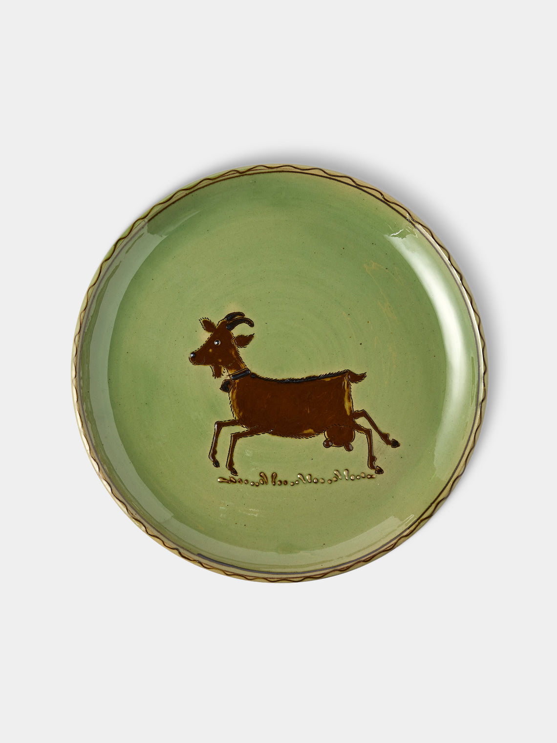 Poterie d’Évires - Animals Hand-Painted Ceramic Plates – 9.5in/24cm (Set of 8) - Green - ABASK