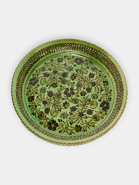 Poterie d’Évires - Flowers Hand-Painted Ceramic Round Platter -  - ABASK - 