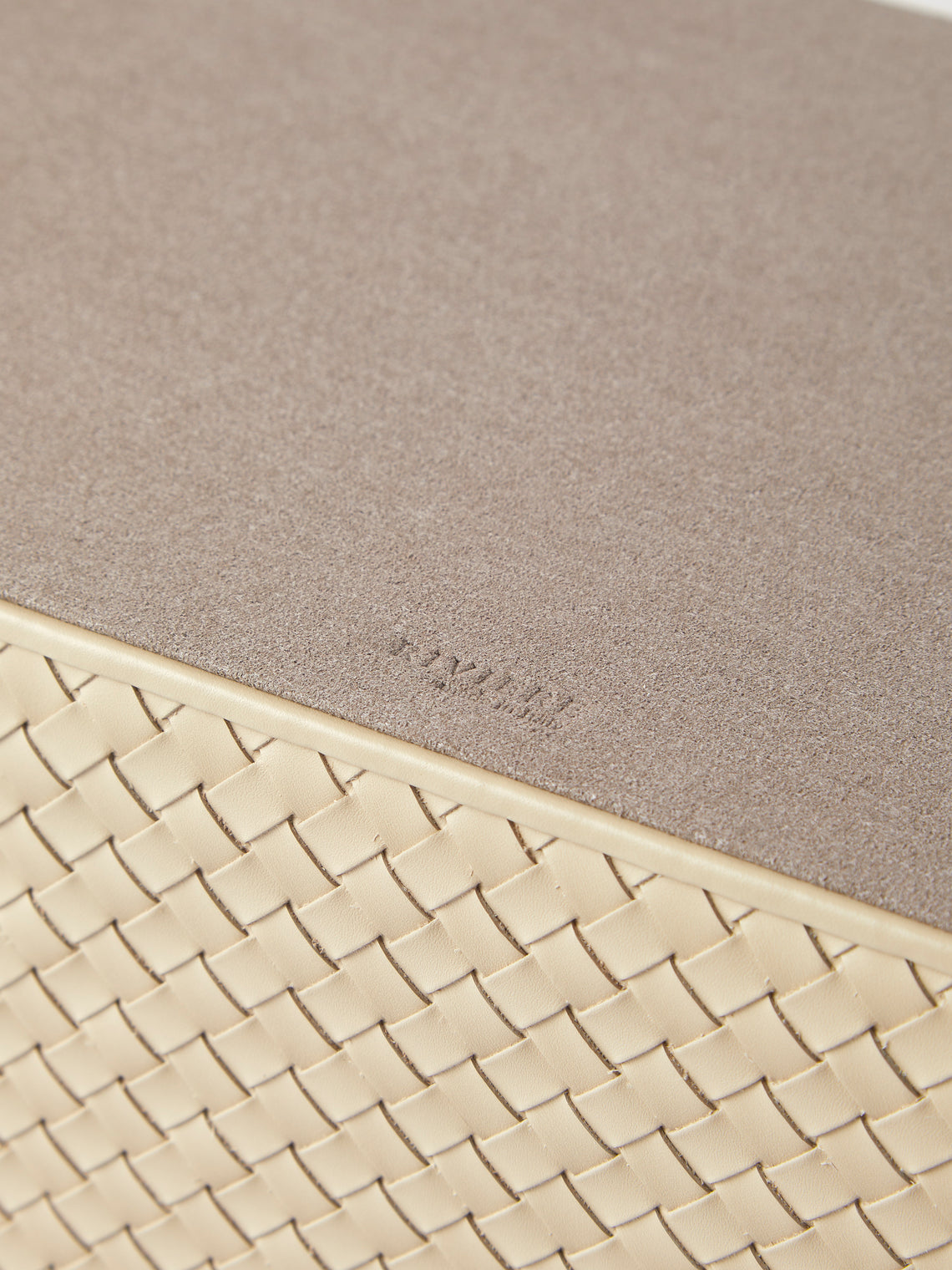 Riviere - Emy Woven Leather Magazine Holder - Ivory - ABASK