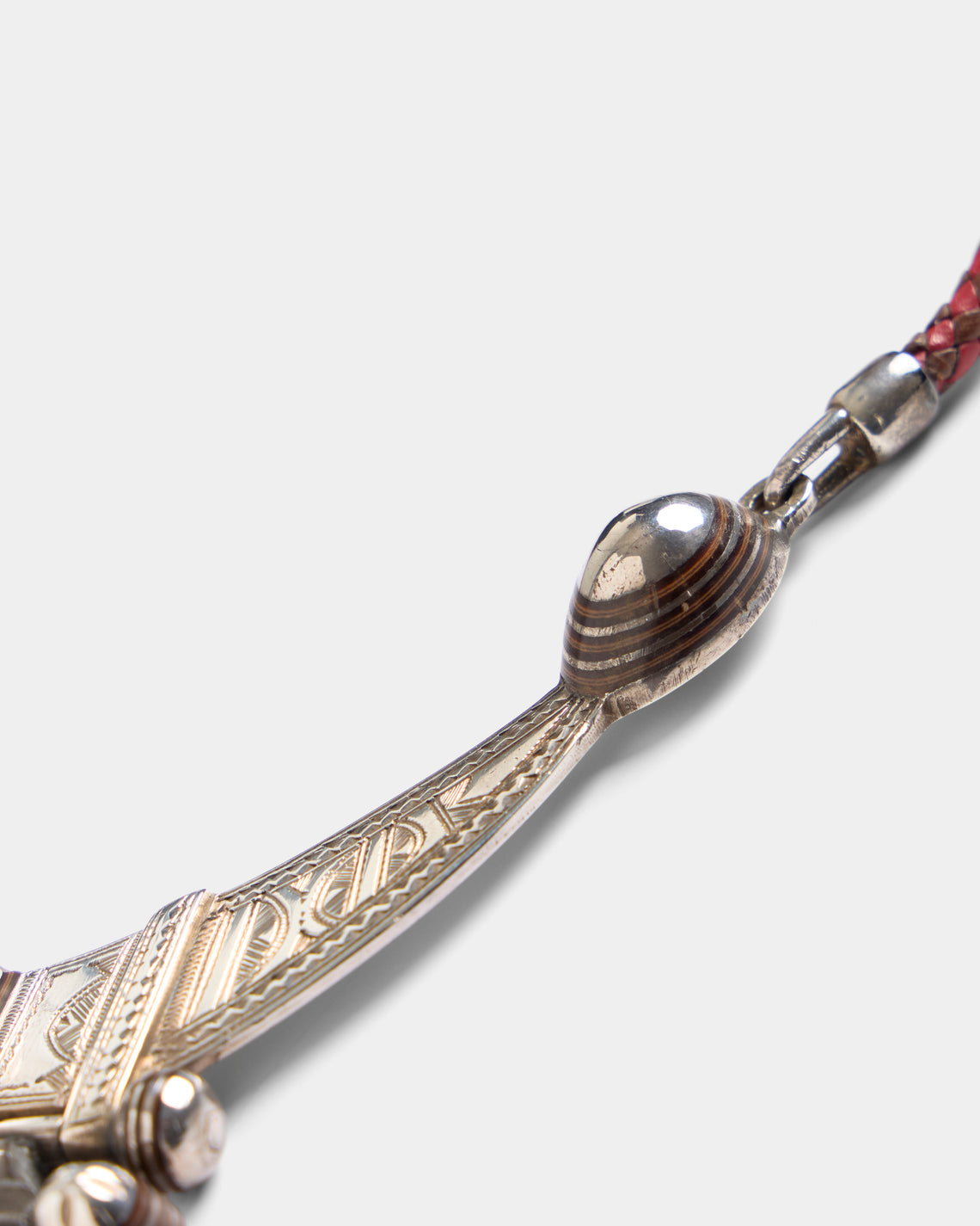 Mahnaz Collection - Women's Vintage Charlene Reano Double-Sided Mosaic Inlay Shell Necklace - Silver - ABASK