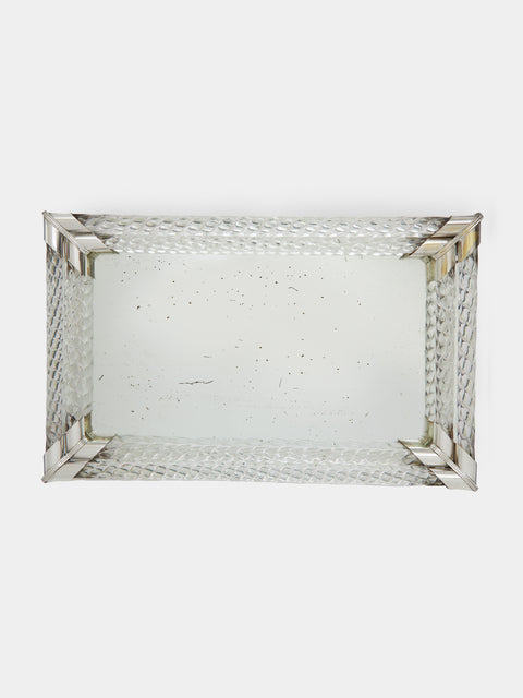 Antique and Vintage - 1950s Murano Torciglioni Art Déco Tray - Clear - ABASK - 
