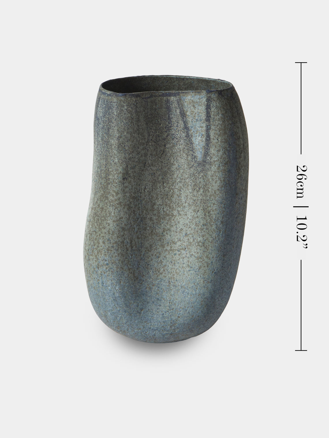 Linda Ouhbi - 42/2025 Hand-Built Stoneware Vase (10in/26cm) - Blue - ABASK