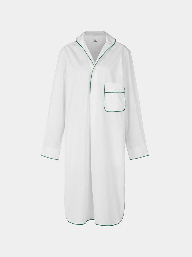 Sebline - Thread Hand-Embroidered Cotton Shirt Dress | Size: S - White - ABASK - 