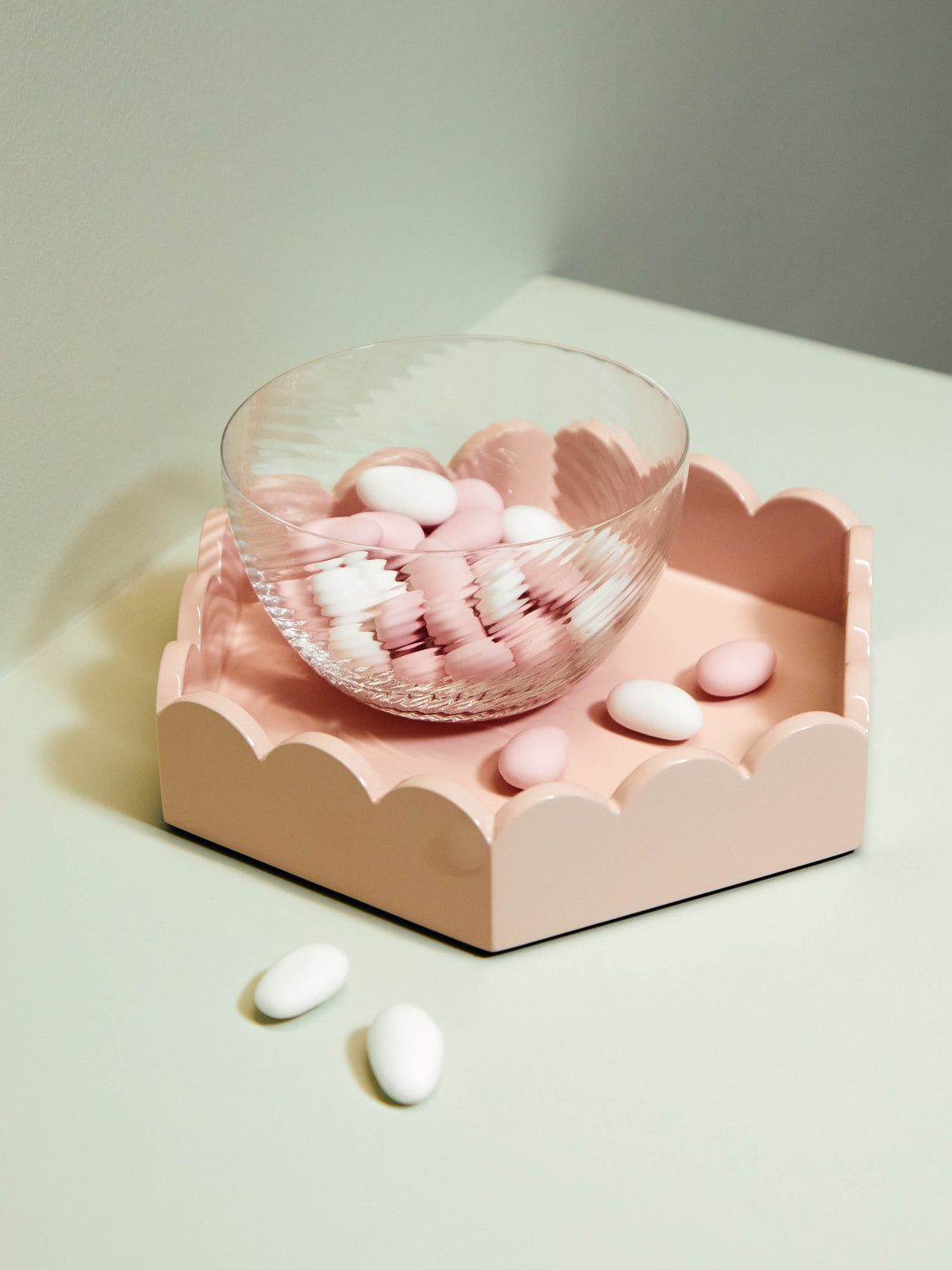 Scarlett And Sallis - Lacquered Wood Small Scalloped Tray -  - ABASK