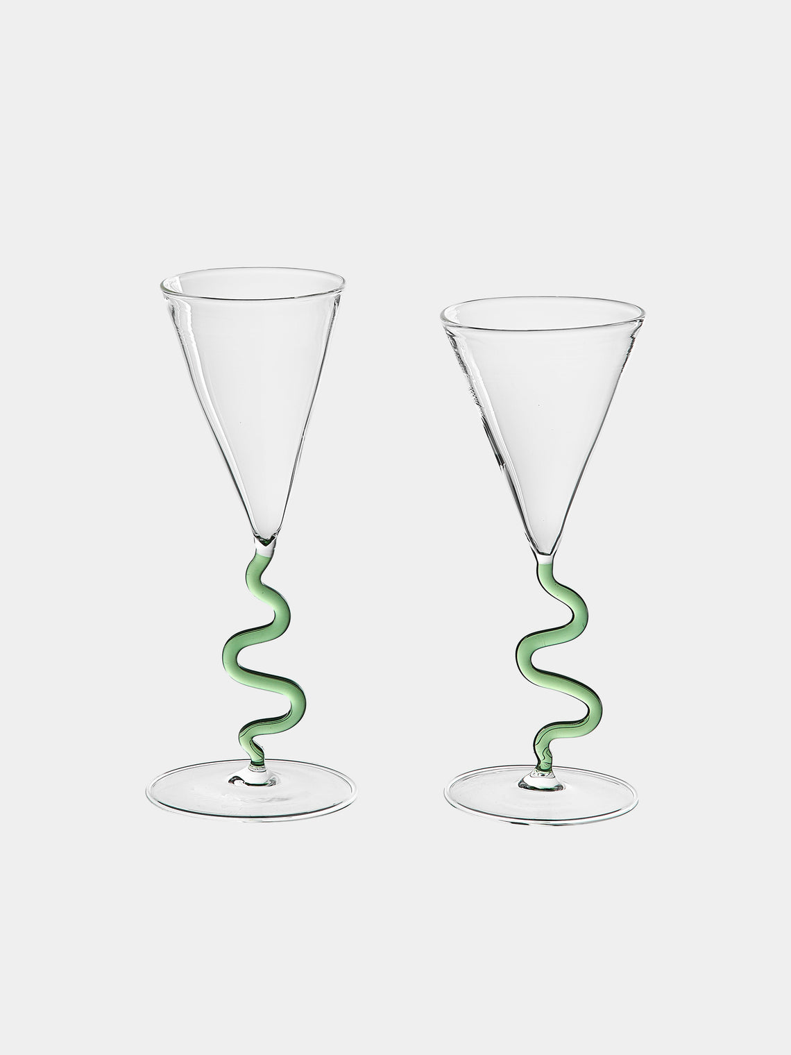 River Valadez - Hand-Blown Martini Glasses (Set of 2) - Clear - ABASK