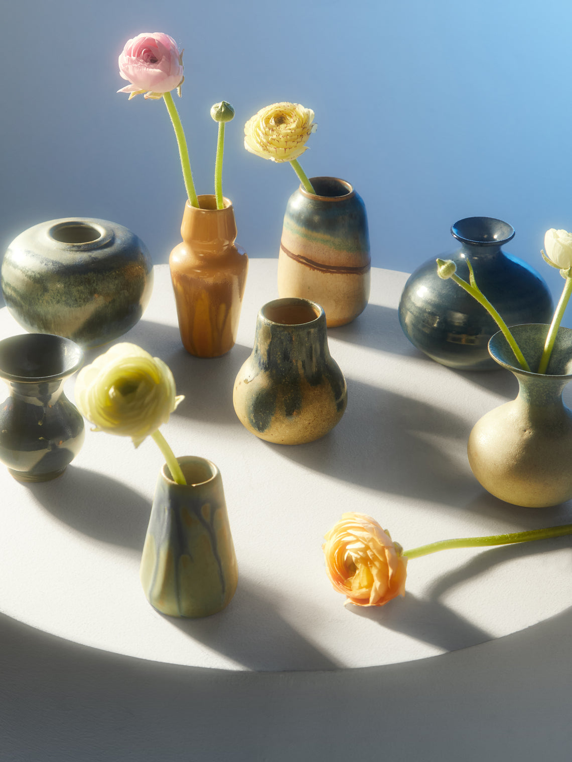 Antique and Vintage - Mid-Century Studio Pottery Ceramic Bud Vases (Set of 8) -  - ABASK