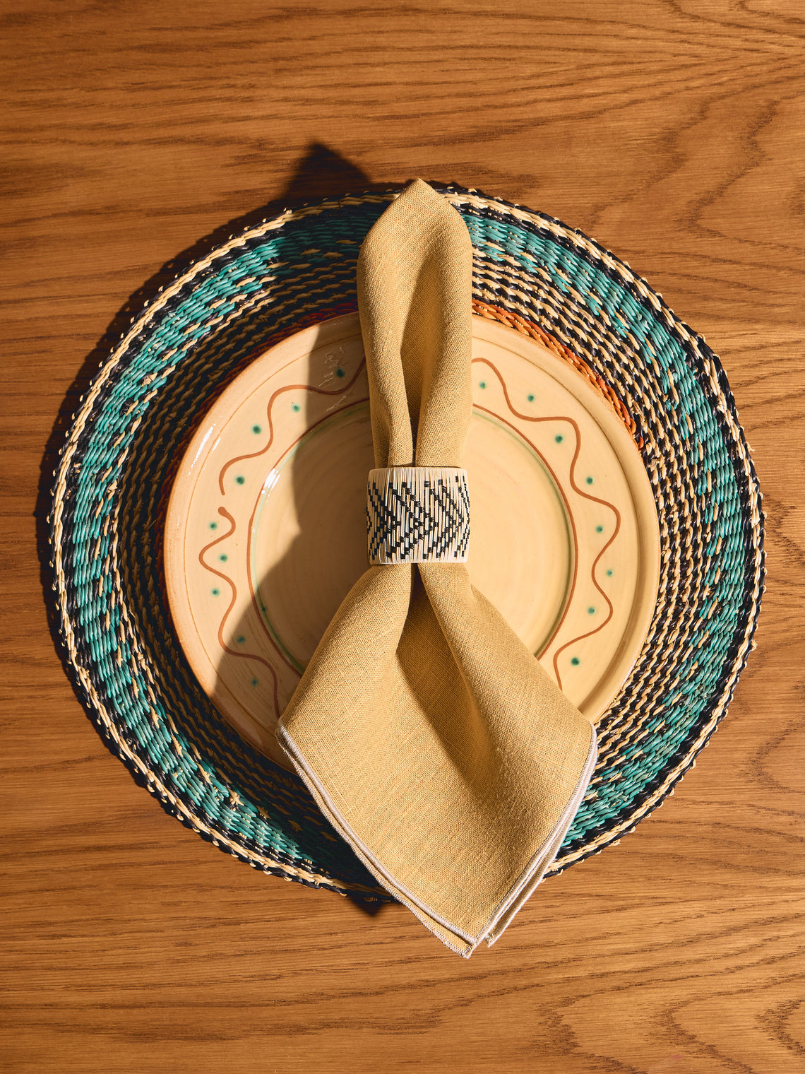 Baba Tree - Handwoven Elephant Glass Placemats (Set of 4) - Multiple - ABASK