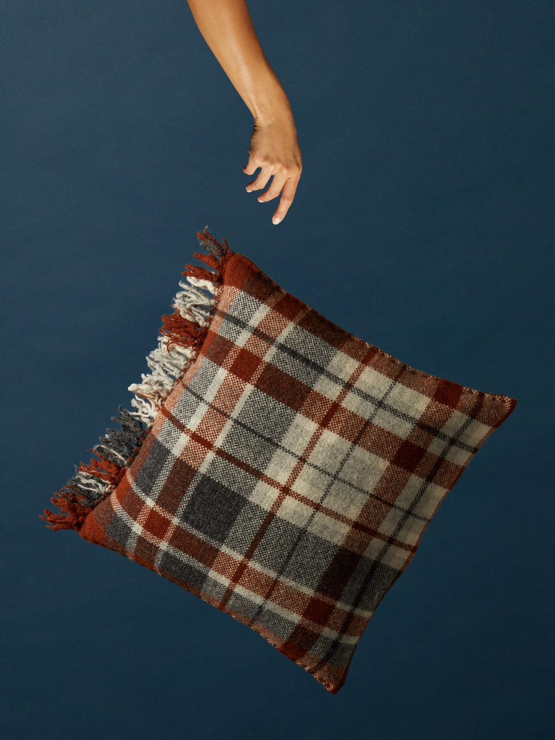 Haleen Handwoven Shetland Wool Check Cushion (21.5in/55cm)