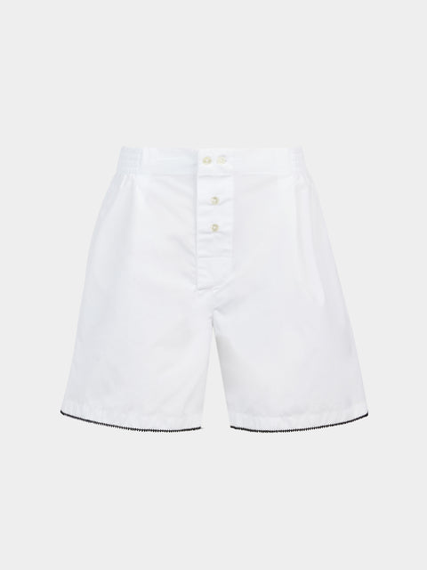 Sebline - Hand-Embroidered Cotton Boxer Shorts | Size: S -  - ABASK - 