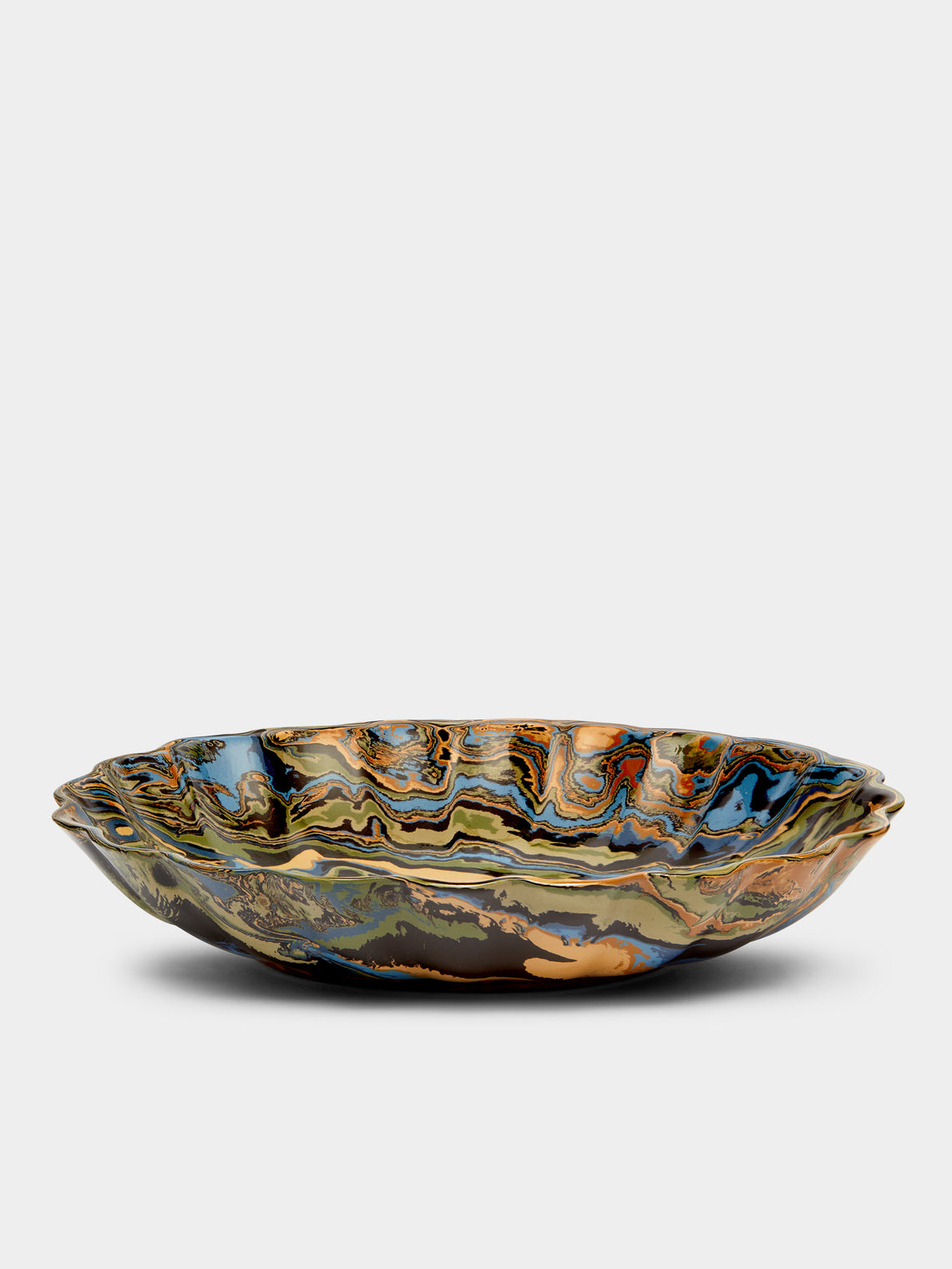 Atelier Saint-André Perrin - Marbled Ceramic Large Serving Plate -  - ABASK