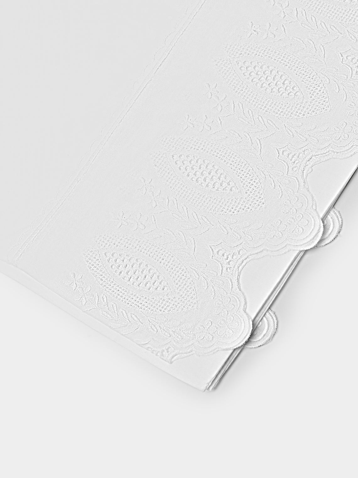 Los Encajeros - Mimi Lace-Appliqué Cotton King Pillowcases (Set of 2) - White - ABASK