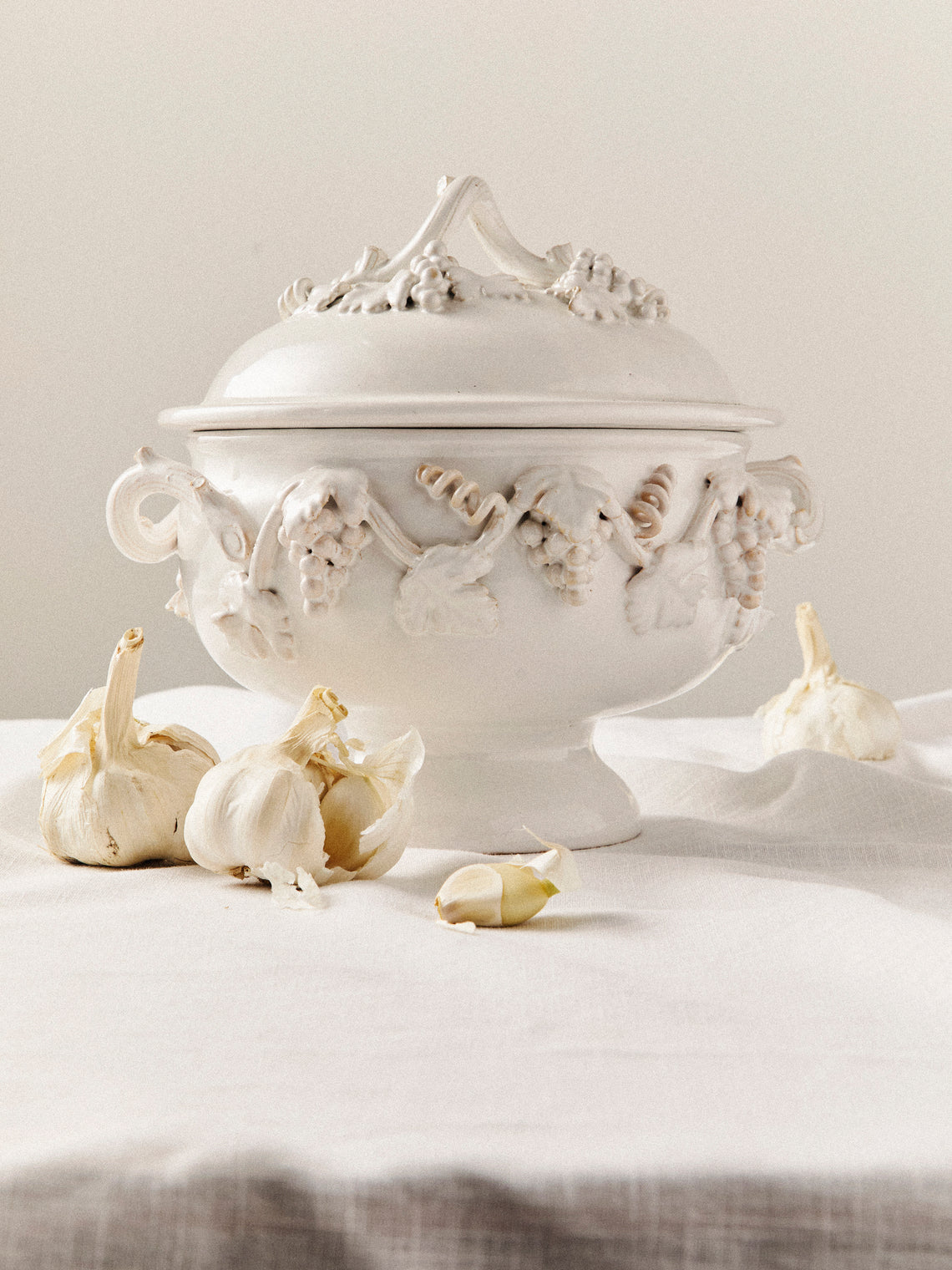 Antique and Vintage - 1960s Émile Tessier Ceramic Terrine - White - ABASK