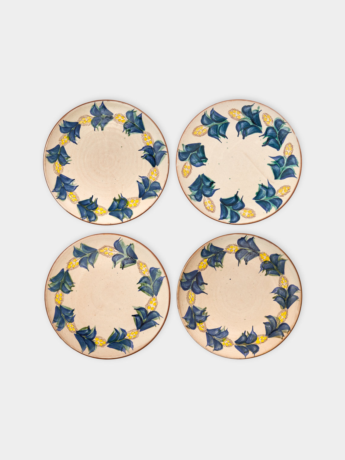 Anut Cairo - Manial Hand-Painted Ceramic Dinner Plates (Set of 4) -  - ABASK