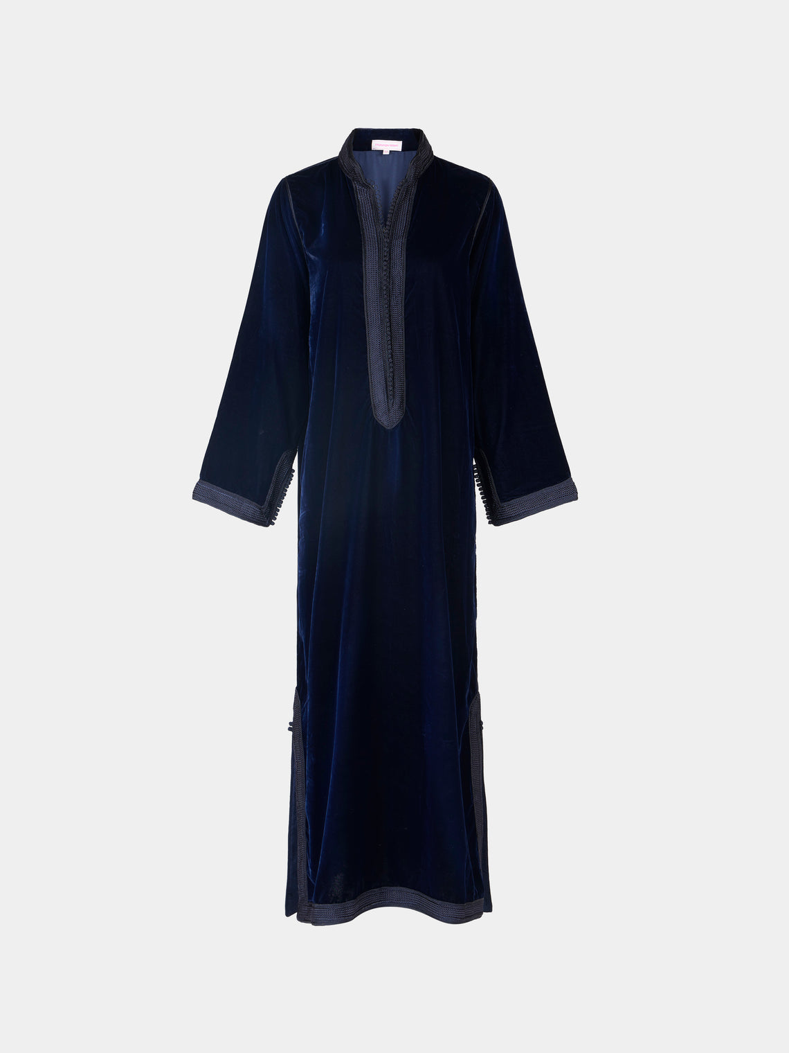Muzungu Sisters - Alia Hand-Embroidered Velvet Dress | Size: S - Navy - ABASK - 