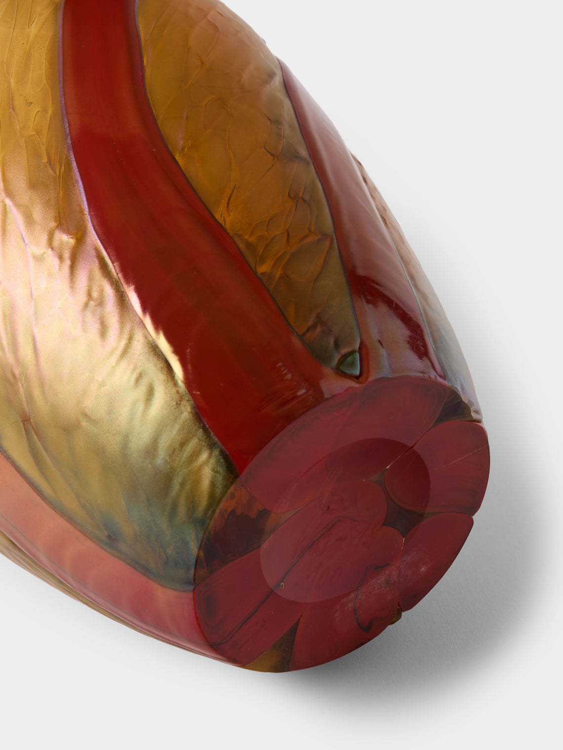 Antique and Vintage - 1950s Murano Glass Vase (9in/23cm) - Gold - ABASK