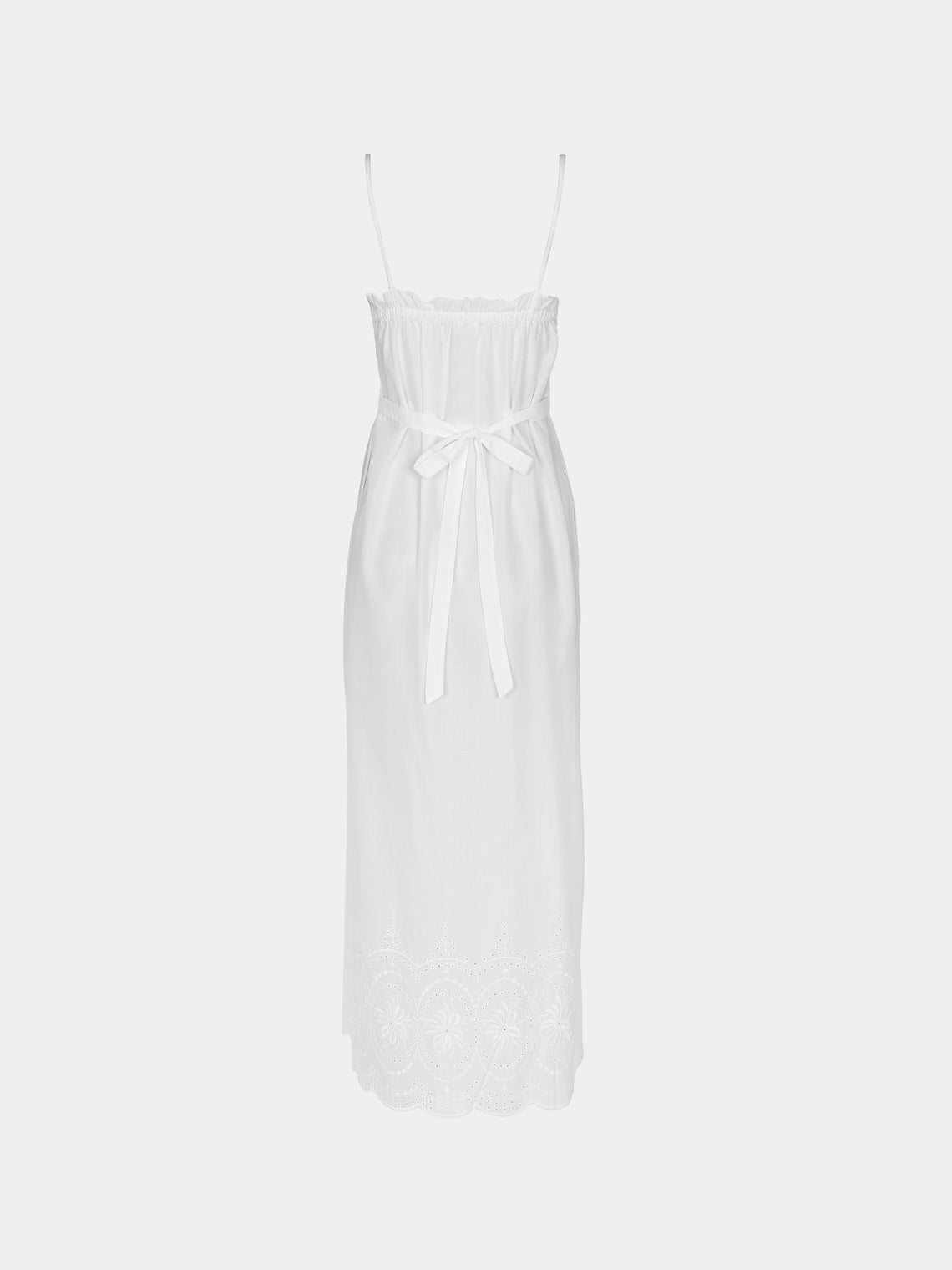 Loretta Caponi - Bianca Embroidered Cotton Dress | Size: S -  - ABASK