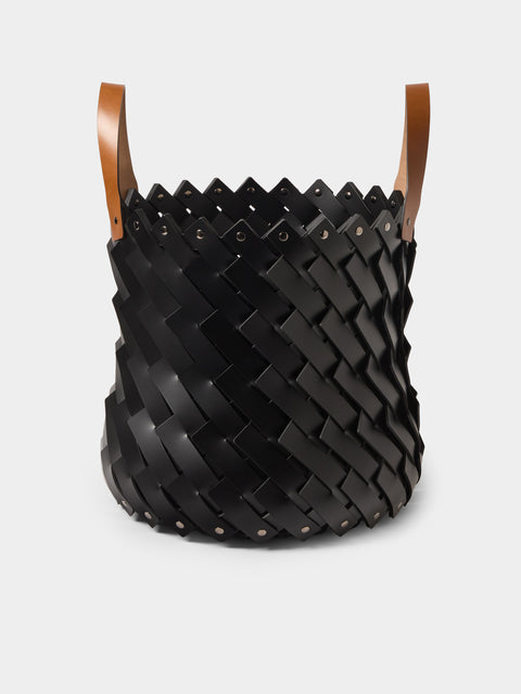 Pinetti - Almeria Handwoven Leather Basket - Black - ABASK - 
