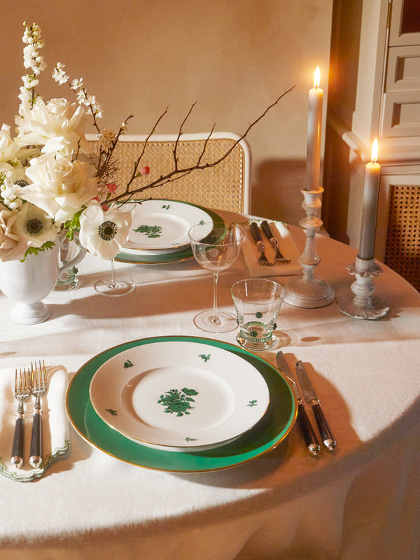 Madre Linen - Hand-Dyed Linen Contrast-Edge Tablecloth -  - ABASK