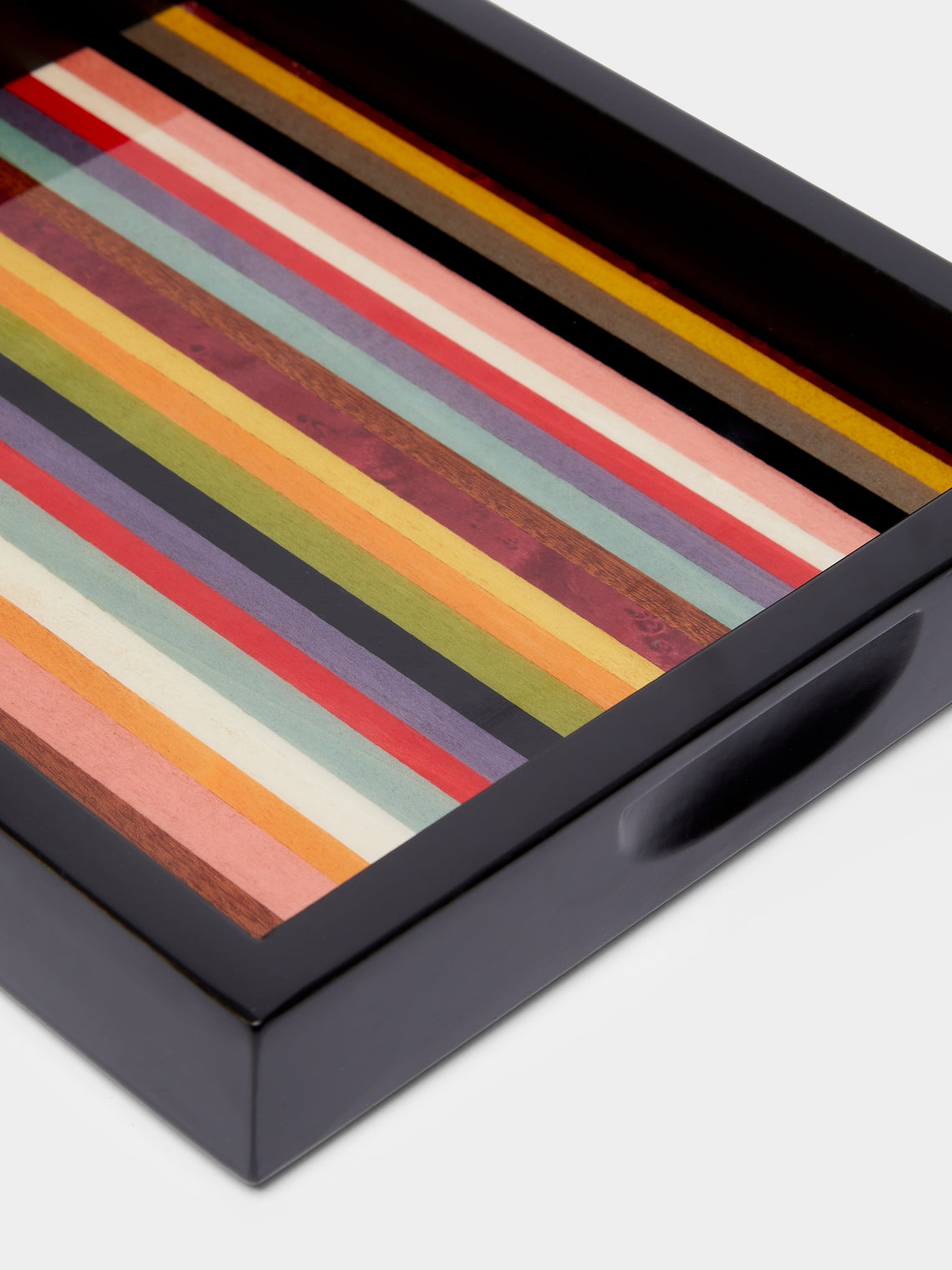 Biagio Barile - Stripes Wood Inlay Tray -  - ABASK
