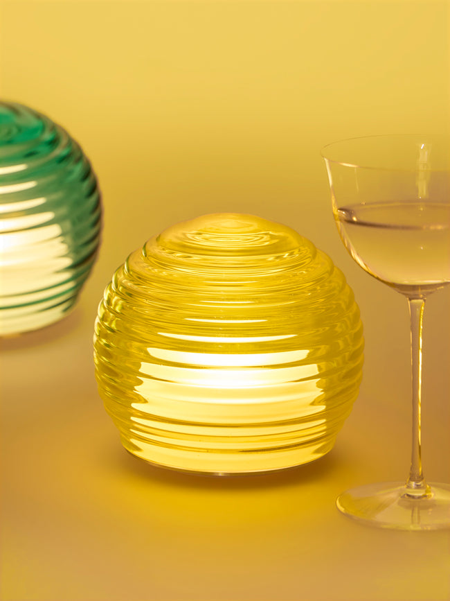Green Wolf Lighting - Giallo Curve Hand-Blown Murano Glass Portable Table Light - Yellow - ABASK