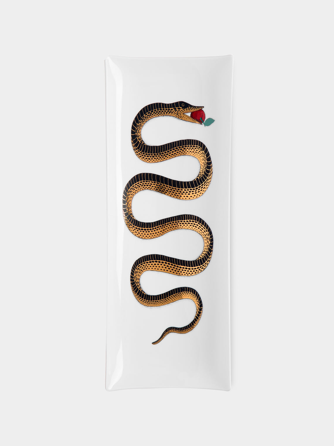 Fornasetti - Serpente Hand-Painted Porcelain Rectangular Tray -  - ABASK - 