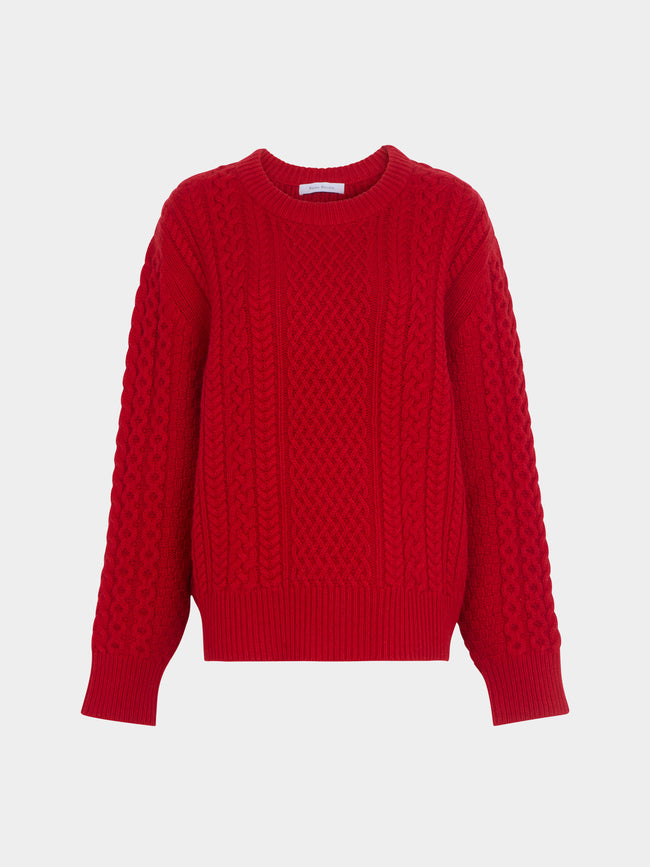 Ryan Roche - Cashmere Cable-Knit Crew-Neck Sweater -  - ABASK - 