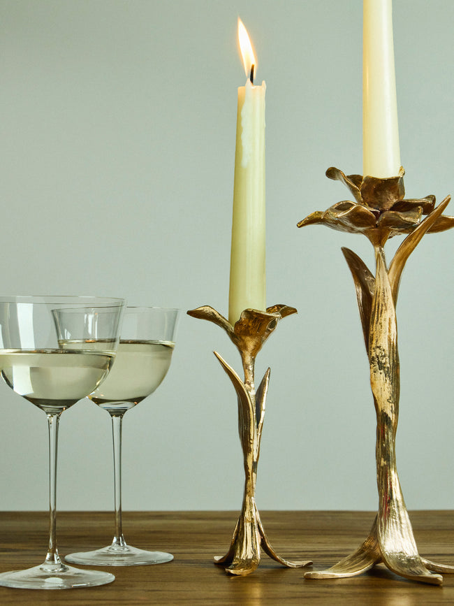 Osanna Visconti - Iris Hand-Cast Bronze Small Candle Holder - Bronze - ABASK