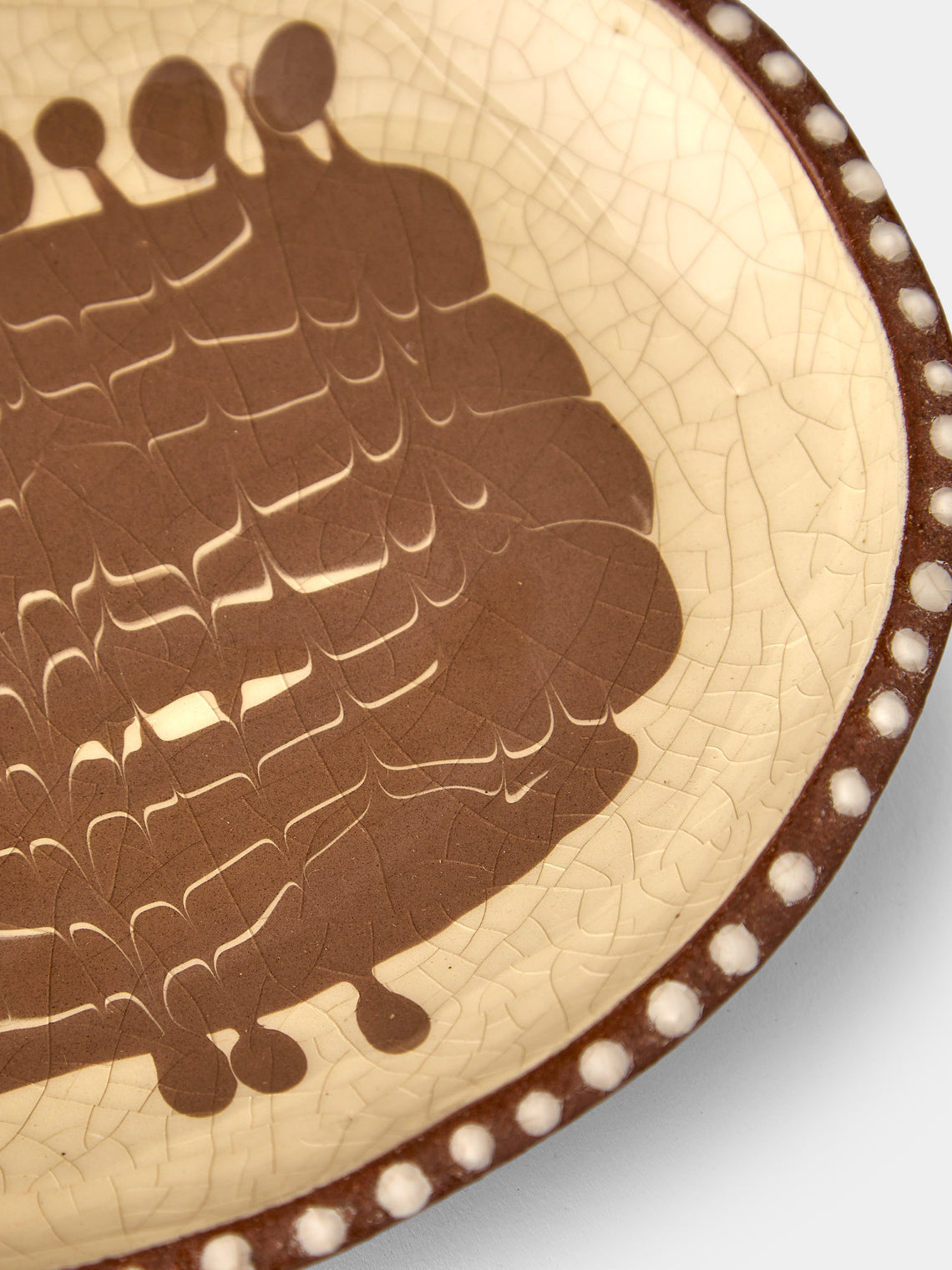 Aono Pottery - Slipware Oval Dish - Cream - ABASK