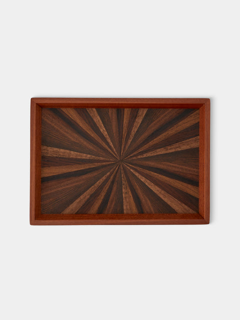 Mori Kougei - Poke Wood Tray (10.5in/26.5cm) - Brown - ABASK - 