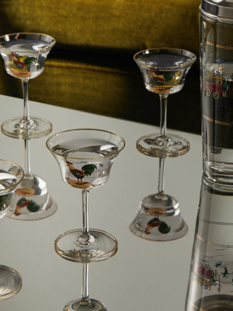 Antique and Vintage - 1920 French Art Deco Cockerel Cocktail Glasses (Set of 6) -  - ABASK