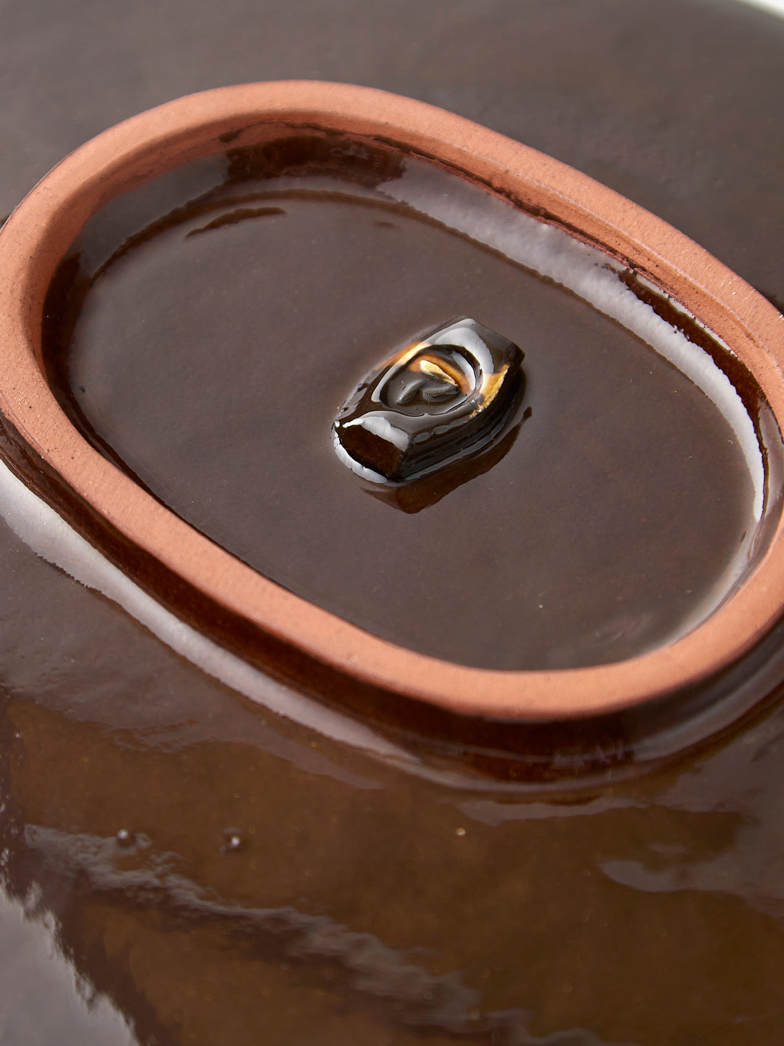 Aono Pottery - Slipware Oval Dish - Brown - ABASK